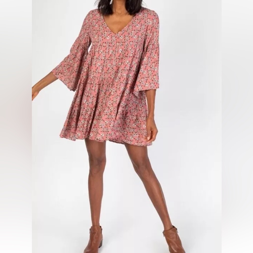 NATURAL LIFE Pink Floral Mini Dress • Size Medium • Great condition